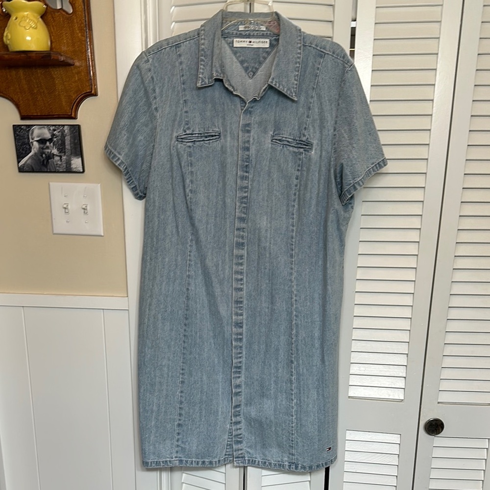 Vintage Tommy Hilfiger Blue Denim Shirt Dress